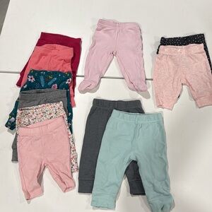 11 Assorted Newborn Baby Leggings Set